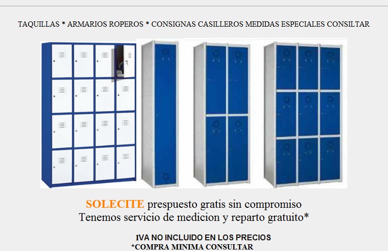 roperos taquillas metalicas casillleros consignas
